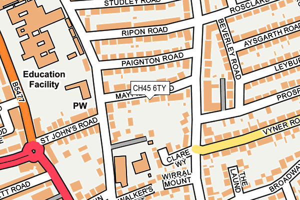 CH45 6TY map - OS OpenMap – Local (Ordnance Survey)