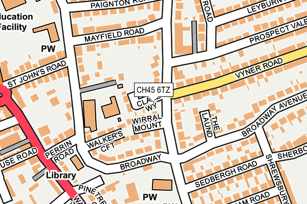 CH45 6TZ map - OS OpenMap – Local (Ordnance Survey)