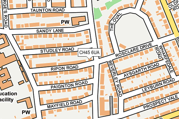 CH45 6UA map - OS OpenMap – Local (Ordnance Survey)