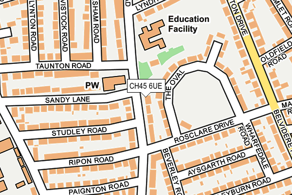 CH45 6UE map - OS OpenMap – Local (Ordnance Survey)