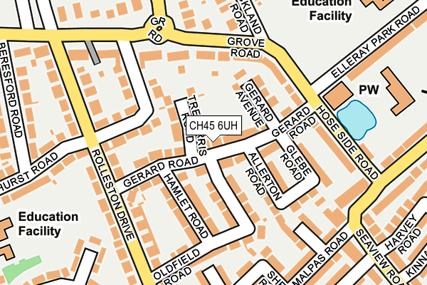 CH45 6UH map - OS OpenMap – Local (Ordnance Survey)