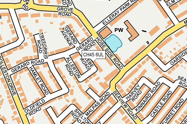 CH45 6UL map - OS OpenMap – Local (Ordnance Survey)