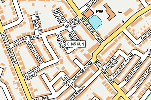 CH45 6UN map - OS OpenMap – Local (Ordnance Survey)