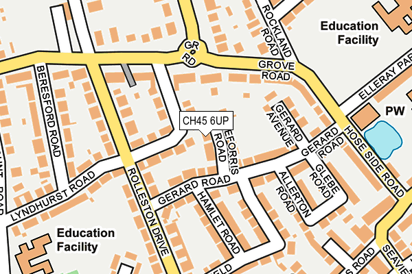 CH45 6UP map - OS OpenMap – Local (Ordnance Survey)