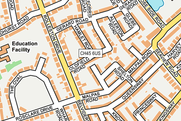 CH45 6US map - OS OpenMap – Local (Ordnance Survey)