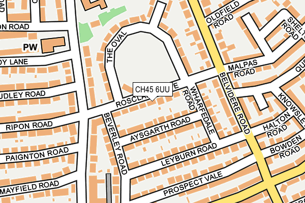 CH45 6UU map - OS OpenMap – Local (Ordnance Survey)