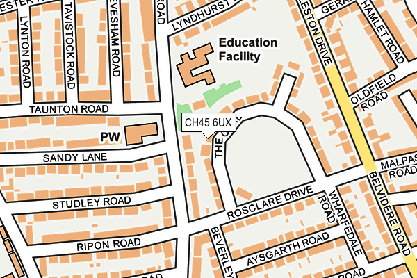 CH45 6UX map - OS OpenMap – Local (Ordnance Survey)