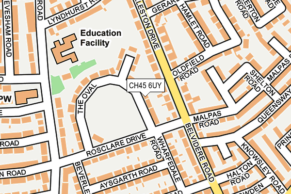 CH45 6UY map - OS OpenMap – Local (Ordnance Survey)