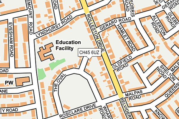 CH45 6UZ map - OS OpenMap – Local (Ordnance Survey)