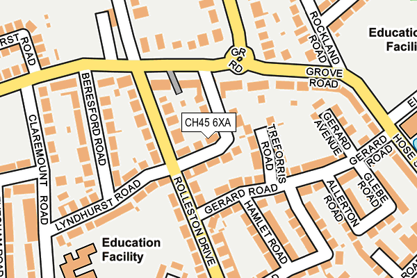 CH45 6XA map - OS OpenMap – Local (Ordnance Survey)