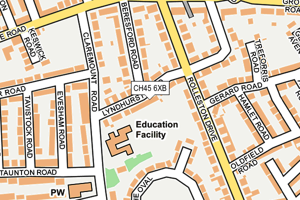 CH45 6XB map - OS OpenMap – Local (Ordnance Survey)