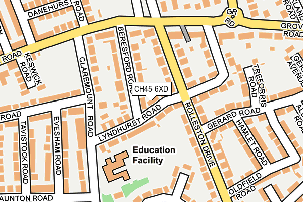 CH45 6XD map - OS OpenMap – Local (Ordnance Survey)