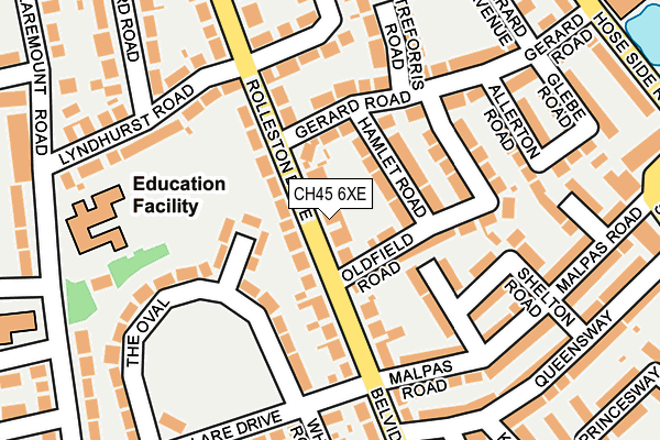 CH45 6XE map - OS OpenMap – Local (Ordnance Survey)