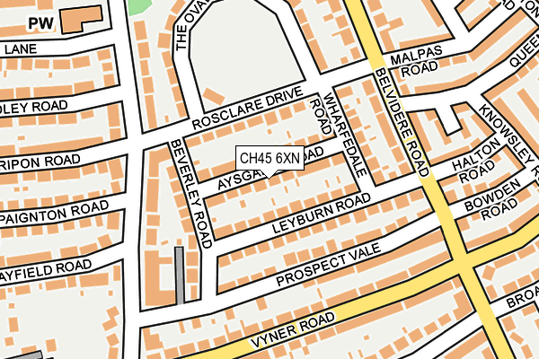 CH45 6XN map - OS OpenMap – Local (Ordnance Survey)