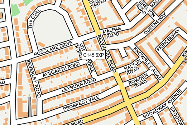 CH45 6XP map - OS OpenMap – Local (Ordnance Survey)