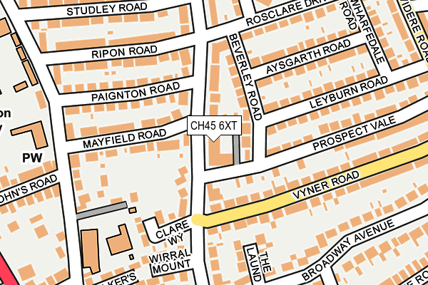 CH45 6XT map - OS OpenMap – Local (Ordnance Survey)