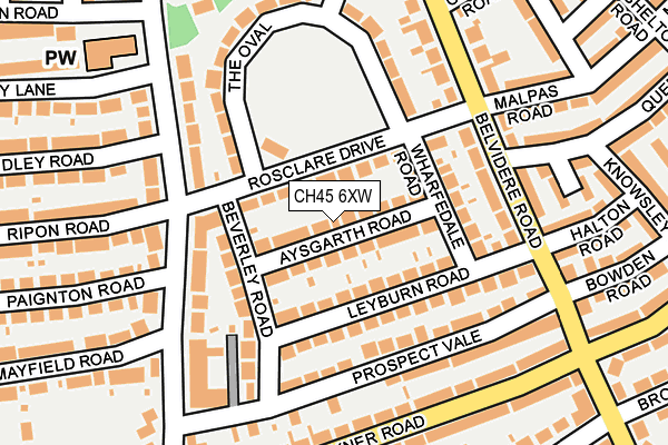 CH45 6XW map - OS OpenMap – Local (Ordnance Survey)