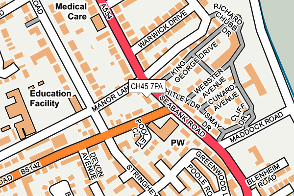 CH45 7PA map - OS OpenMap – Local (Ordnance Survey)