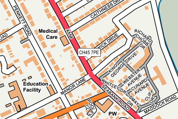 CH45 7PE map - OS OpenMap – Local (Ordnance Survey)