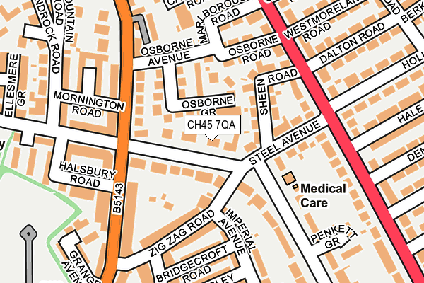 CH45 7QA map - OS OpenMap – Local (Ordnance Survey)