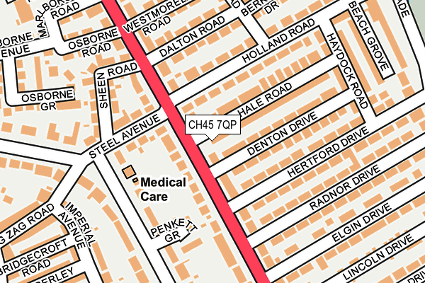 CH45 7QP map - OS OpenMap – Local (Ordnance Survey)