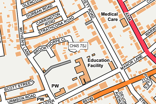CH45 7SJ map - OS OpenMap – Local (Ordnance Survey)