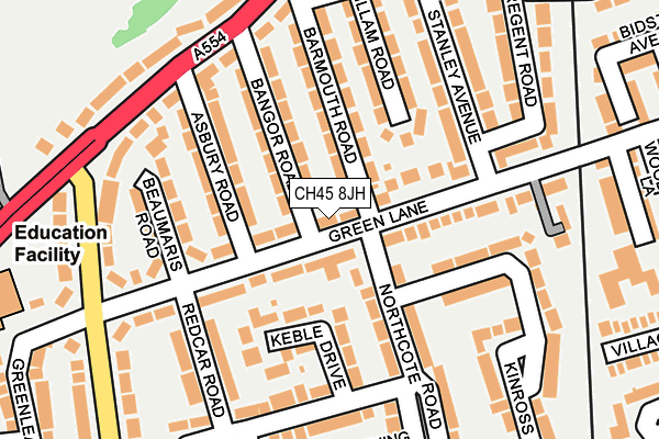 CH45 8JH map - OS OpenMap – Local (Ordnance Survey)