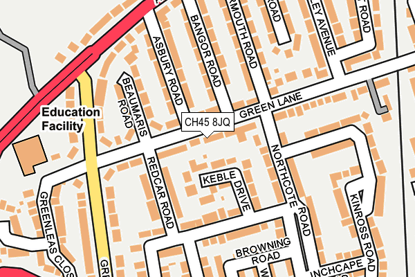 CH45 8JQ map - OS OpenMap – Local (Ordnance Survey)