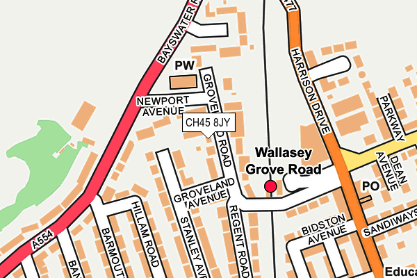 CH45 8JY map - OS OpenMap – Local (Ordnance Survey)