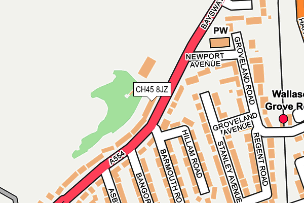 CH45 8JZ map - OS OpenMap – Local (Ordnance Survey)