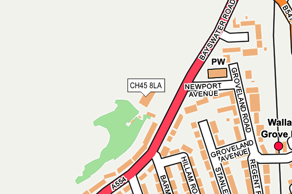 CH45 8LA map - OS OpenMap – Local (Ordnance Survey)