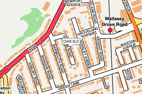 CH45 8LD map - OS OpenMap – Local (Ordnance Survey)