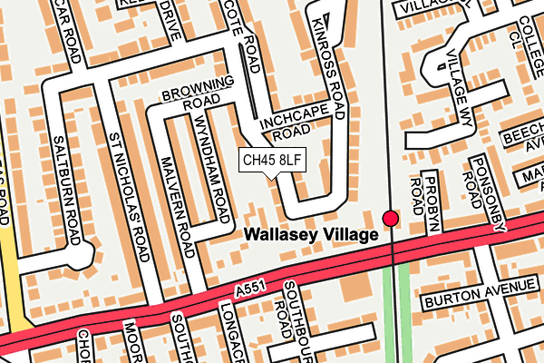 CH45 8LF map - OS OpenMap – Local (Ordnance Survey)