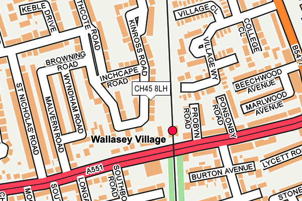 CH45 8LH map - OS OpenMap – Local (Ordnance Survey)