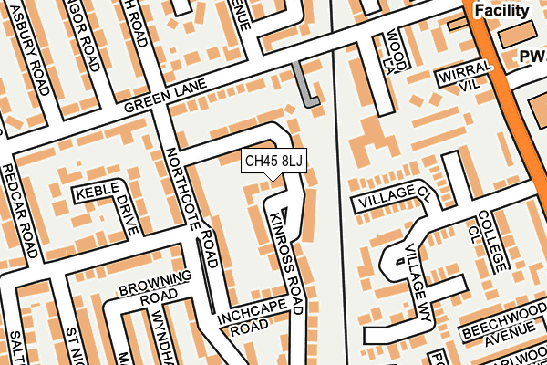 CH45 8LJ map - OS OpenMap – Local (Ordnance Survey)