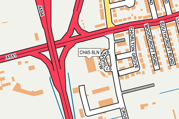 CH45 8LN map - OS OpenMap – Local (Ordnance Survey)