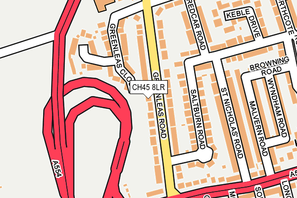 CH45 8LR map - OS OpenMap – Local (Ordnance Survey)