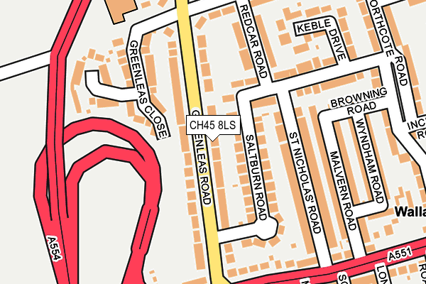 CH45 8LS map - OS OpenMap – Local (Ordnance Survey)