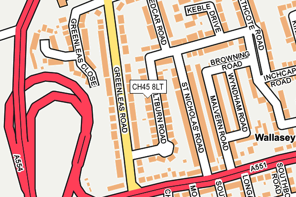 CH45 8LT map - OS OpenMap – Local (Ordnance Survey)