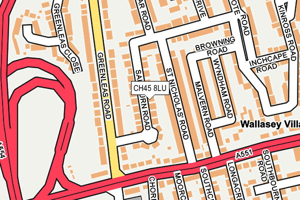 CH45 8LU map - OS OpenMap – Local (Ordnance Survey)