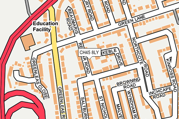 CH45 8LY map - OS OpenMap – Local (Ordnance Survey)