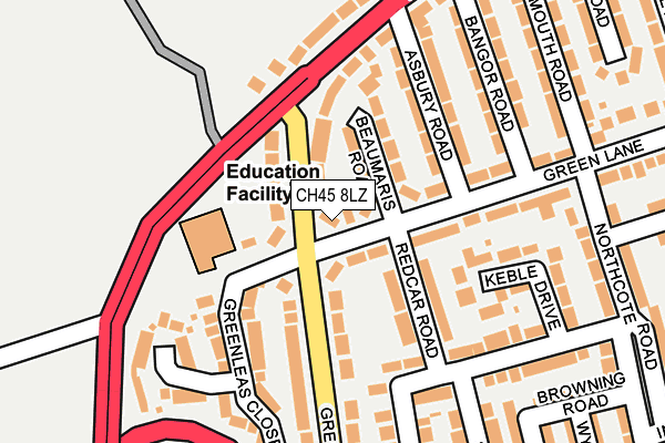 CH45 8LZ map - OS OpenMap – Local (Ordnance Survey)