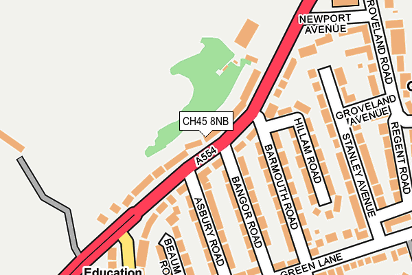 CH45 8NB map - OS OpenMap – Local (Ordnance Survey)