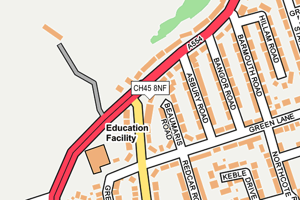 CH45 8NF map - OS OpenMap – Local (Ordnance Survey)