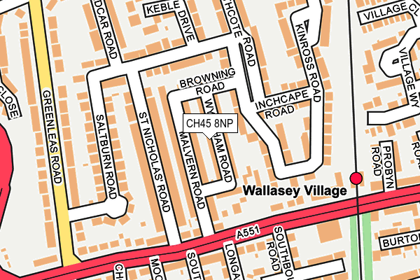 CH45 8NP map - OS OpenMap – Local (Ordnance Survey)