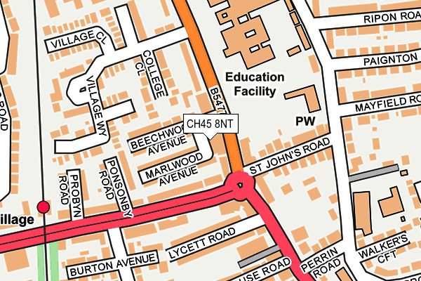 CH45 8NT map - OS OpenMap – Local (Ordnance Survey)