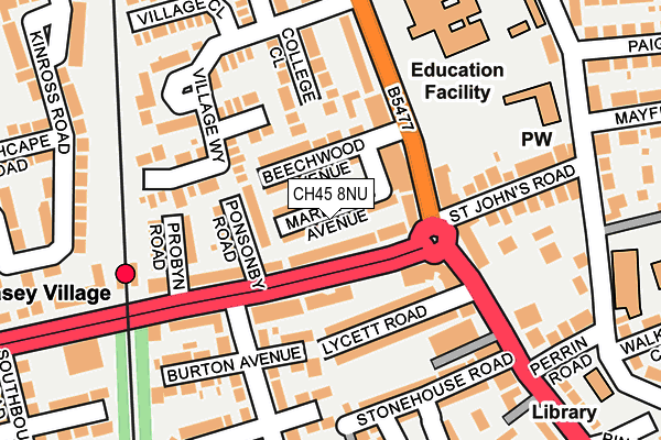 CH45 8NU map - OS OpenMap – Local (Ordnance Survey)