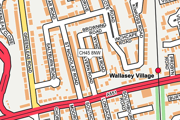 CH45 8NW map - OS OpenMap – Local (Ordnance Survey)