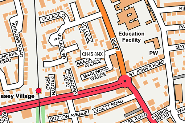 CH45 8NX map - OS OpenMap – Local (Ordnance Survey)