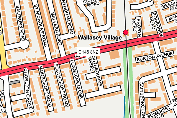 CH45 8NZ map - OS OpenMap – Local (Ordnance Survey)